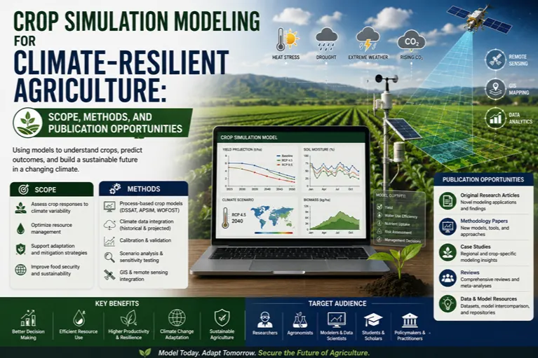 Crop Simulation Modeling for Climate-Resilient Agriculture: Scope, Methods, and Publication Opportunities