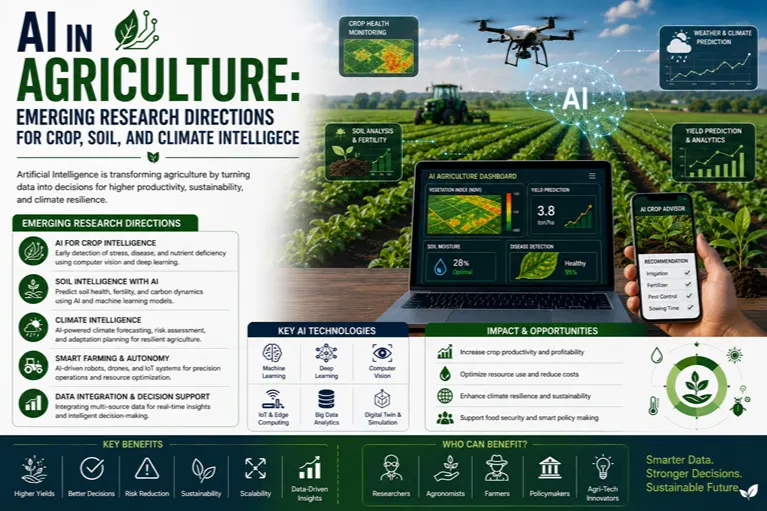 AI in Agriculture: Emerging Research Directions for Crop, Soil, and Climate Intelligence